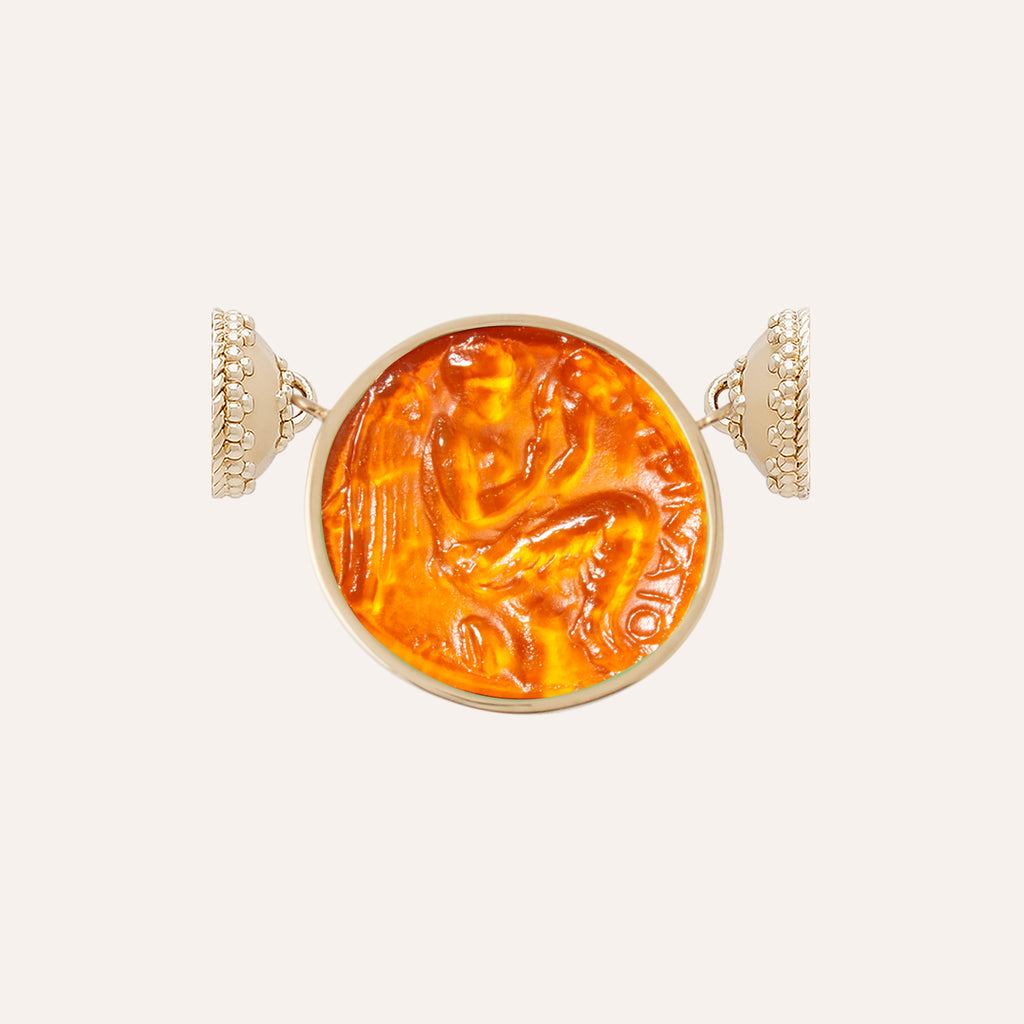 Classic Guardian Angel Orange Chiara Glass