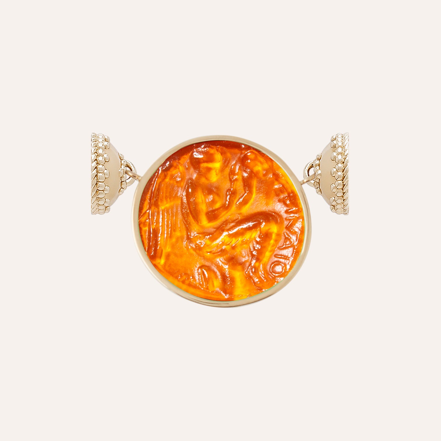 Classic Guardian Angel Orange Chiara Glass