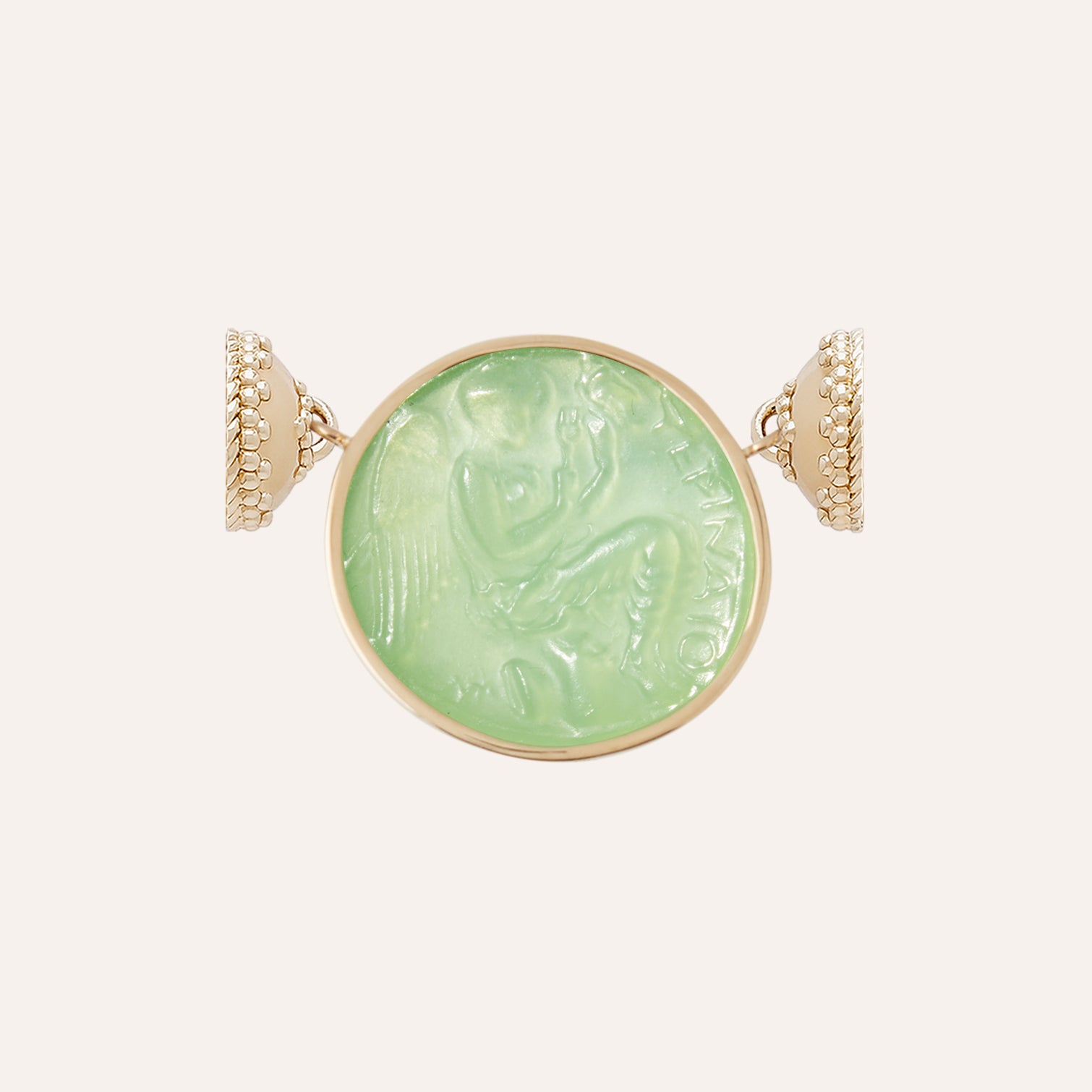 Classic Angel Guard Mint Green Chiara Glass Centerpiece