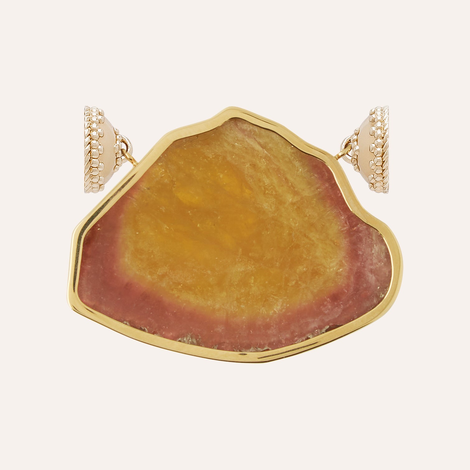 Pink and Yellow Triangular Tourmaline Centerpiece