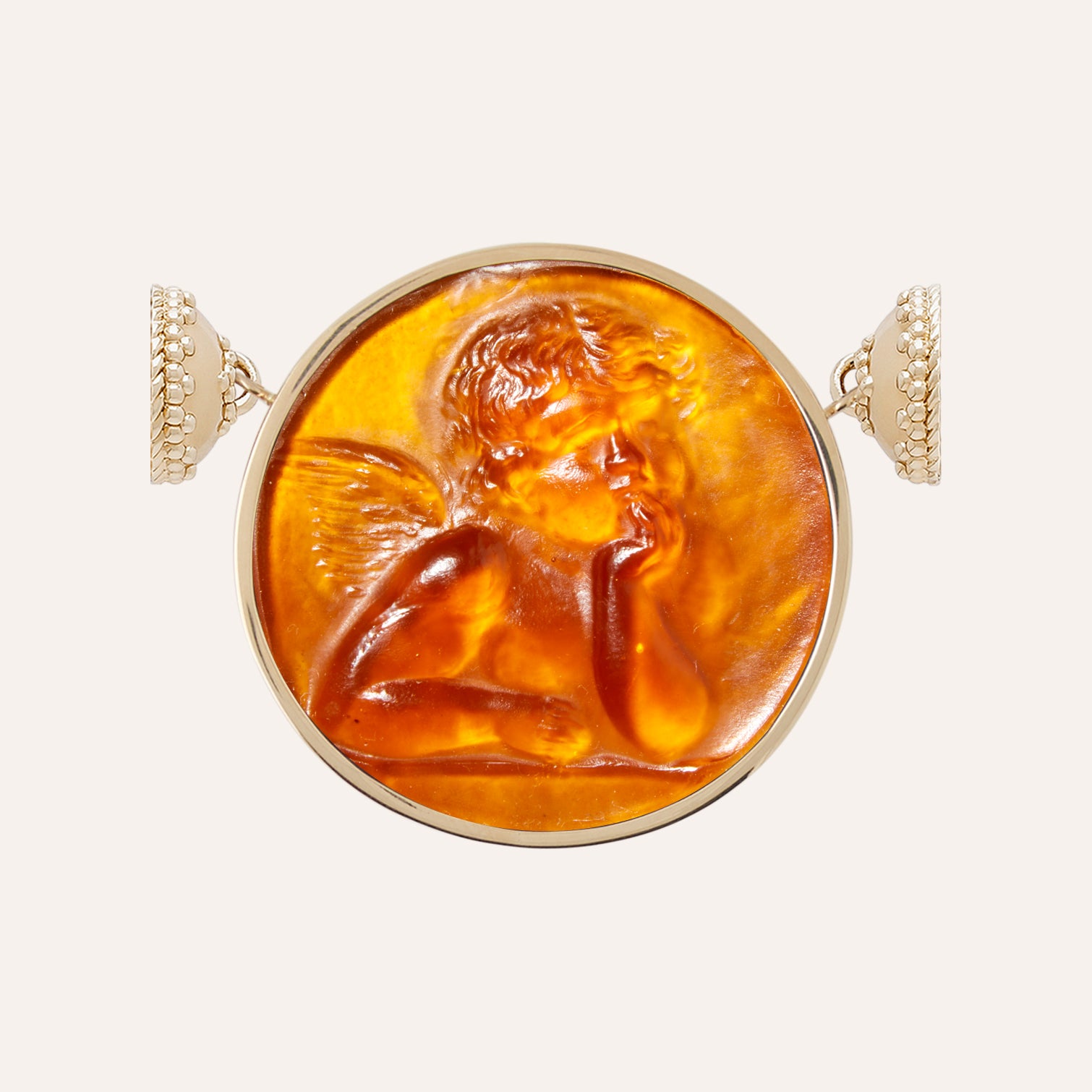 Classic Cherub Orange Chiara Glass Centerpiece