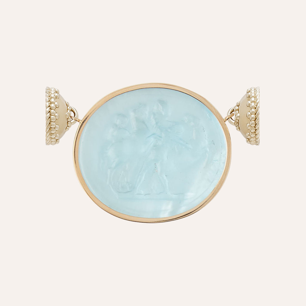 Classic Horses Blue Topaz Chiara Glass Centerpiece