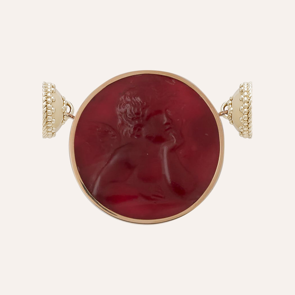 Classic Cherub Ruby Chiara Glass Centerpiece