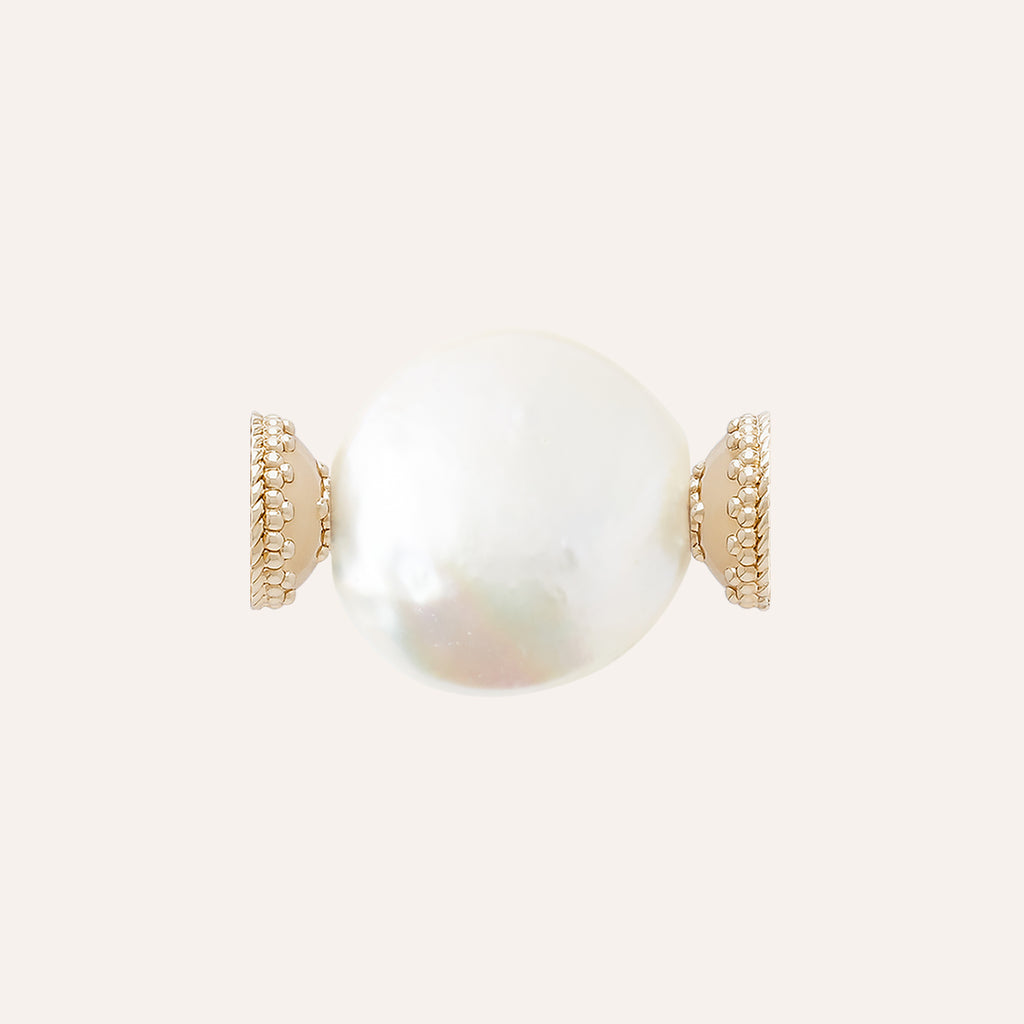 White Freshwater Pearl Flat Baroque Centerpiece