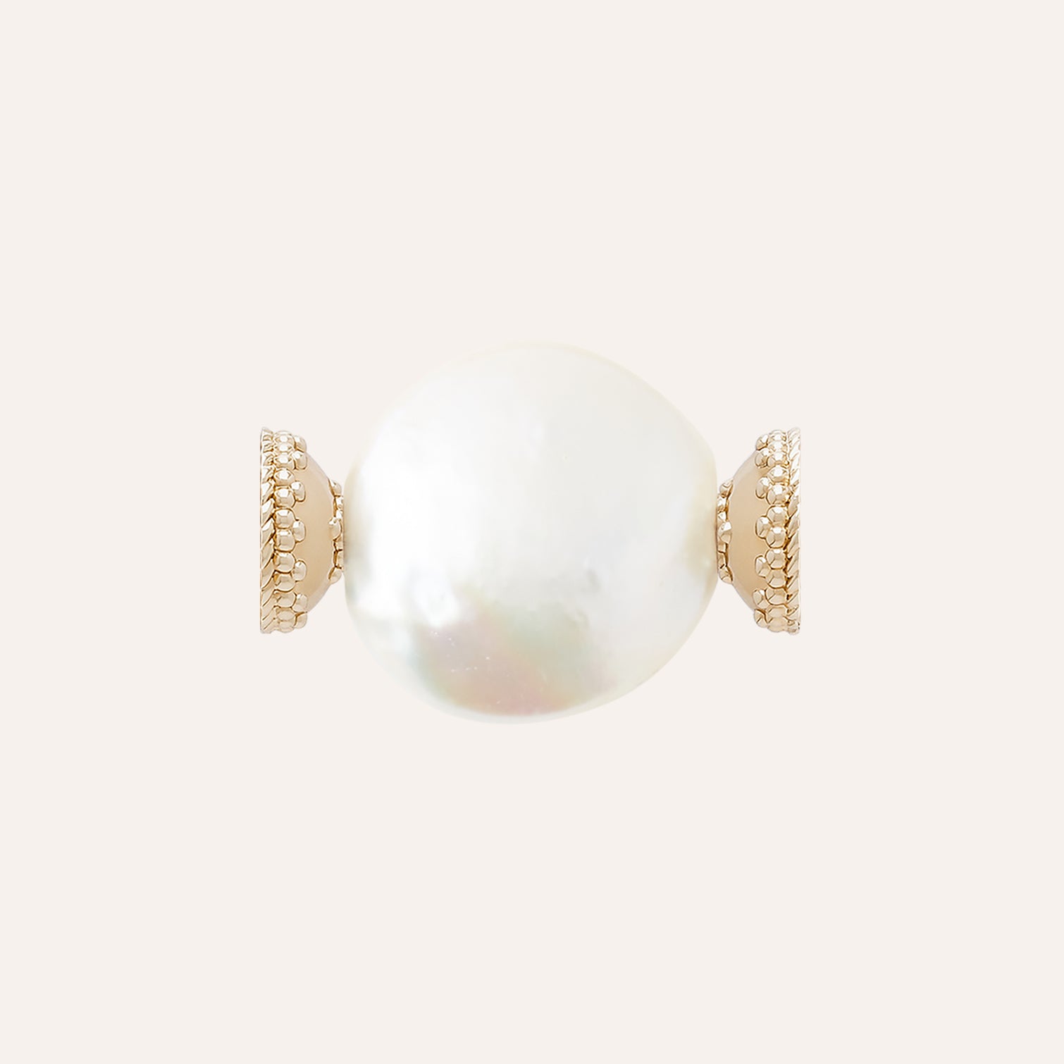 White Freshwater Pearl Flat Baroque Centerpiece