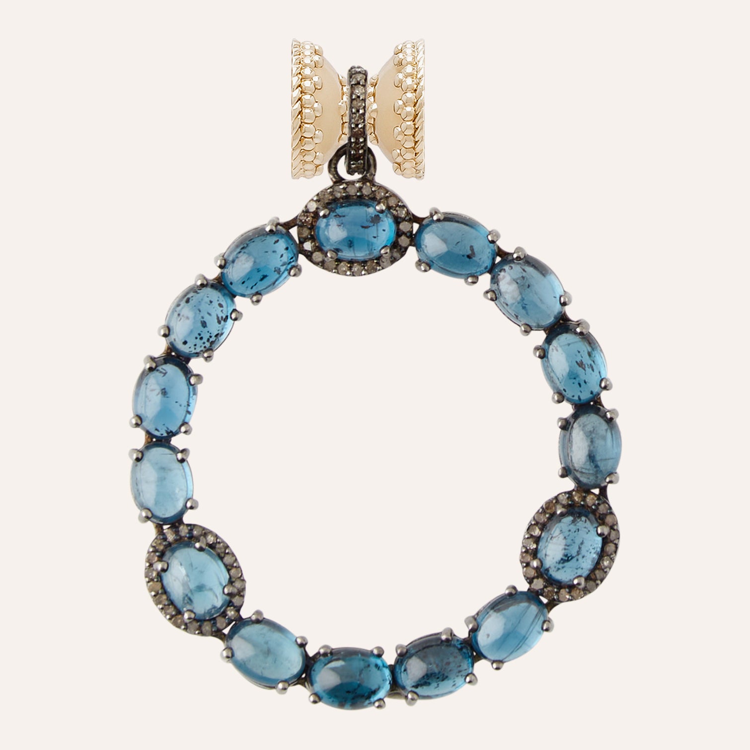 London Blue Topaz Oval Pave Centerpiece