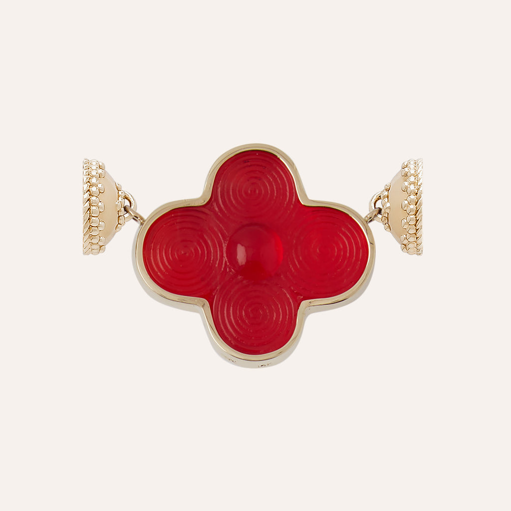 Classic Petal Crimson Chiara Glass Centerpiece