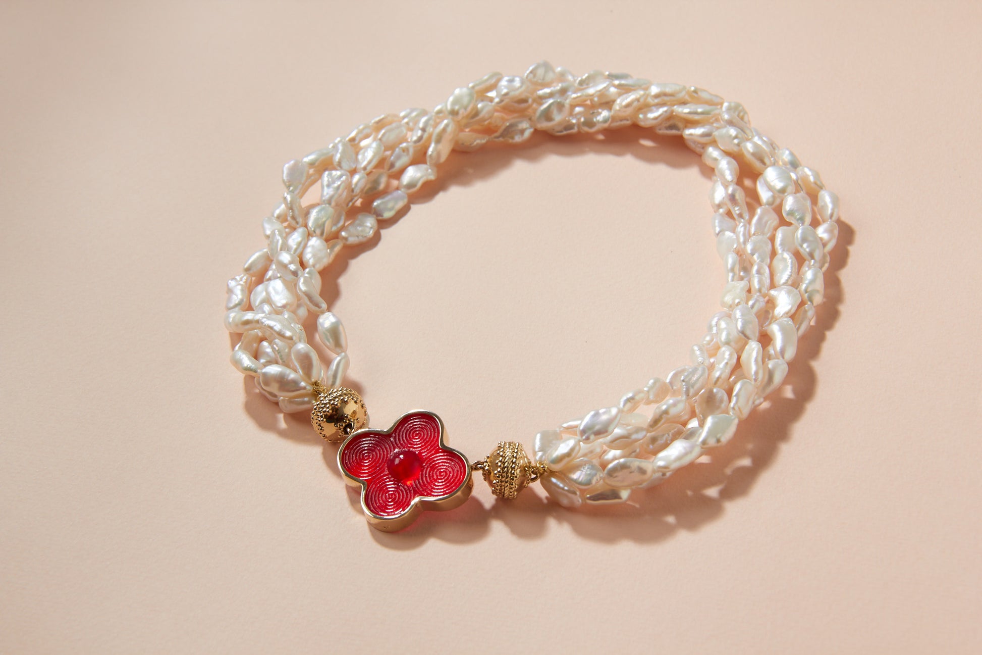 Freshwater White Keshi Pearl Multi-Strand Necklace 17"
