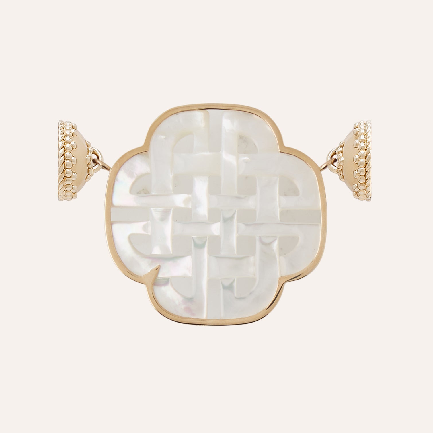 White Mother of Pearl Carved Knot Signature Centerpiece
