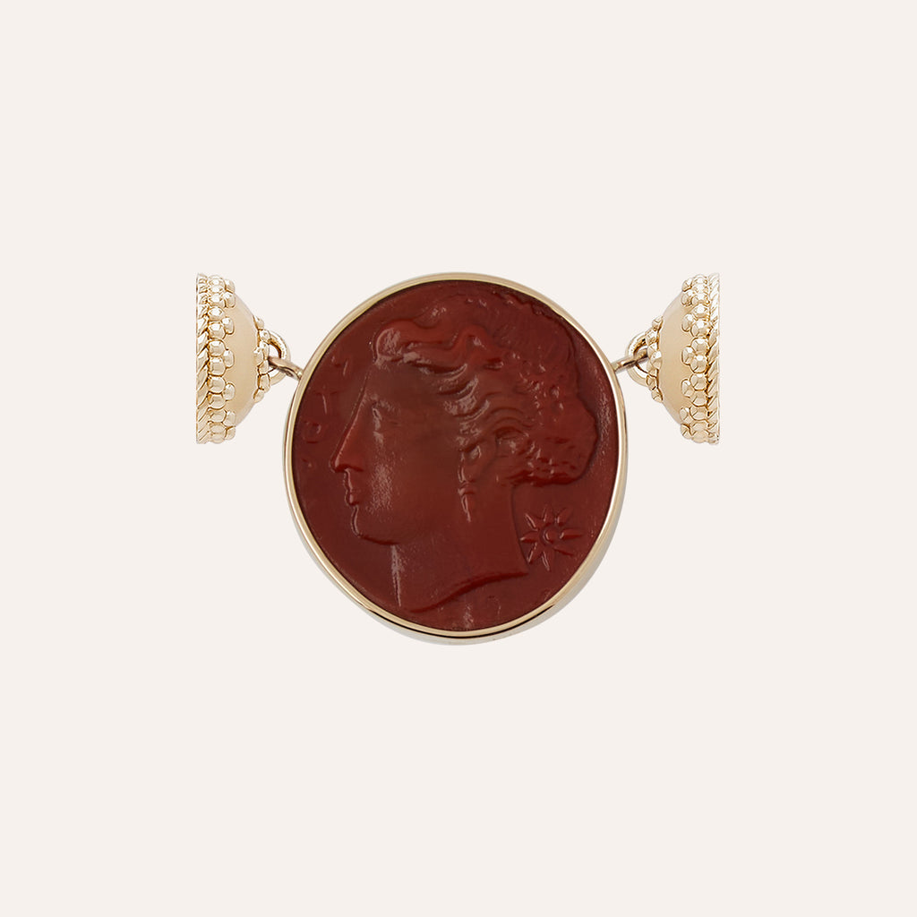 Classic Burnt Orange Classical Cameo Chiara Glass Centerpiece
