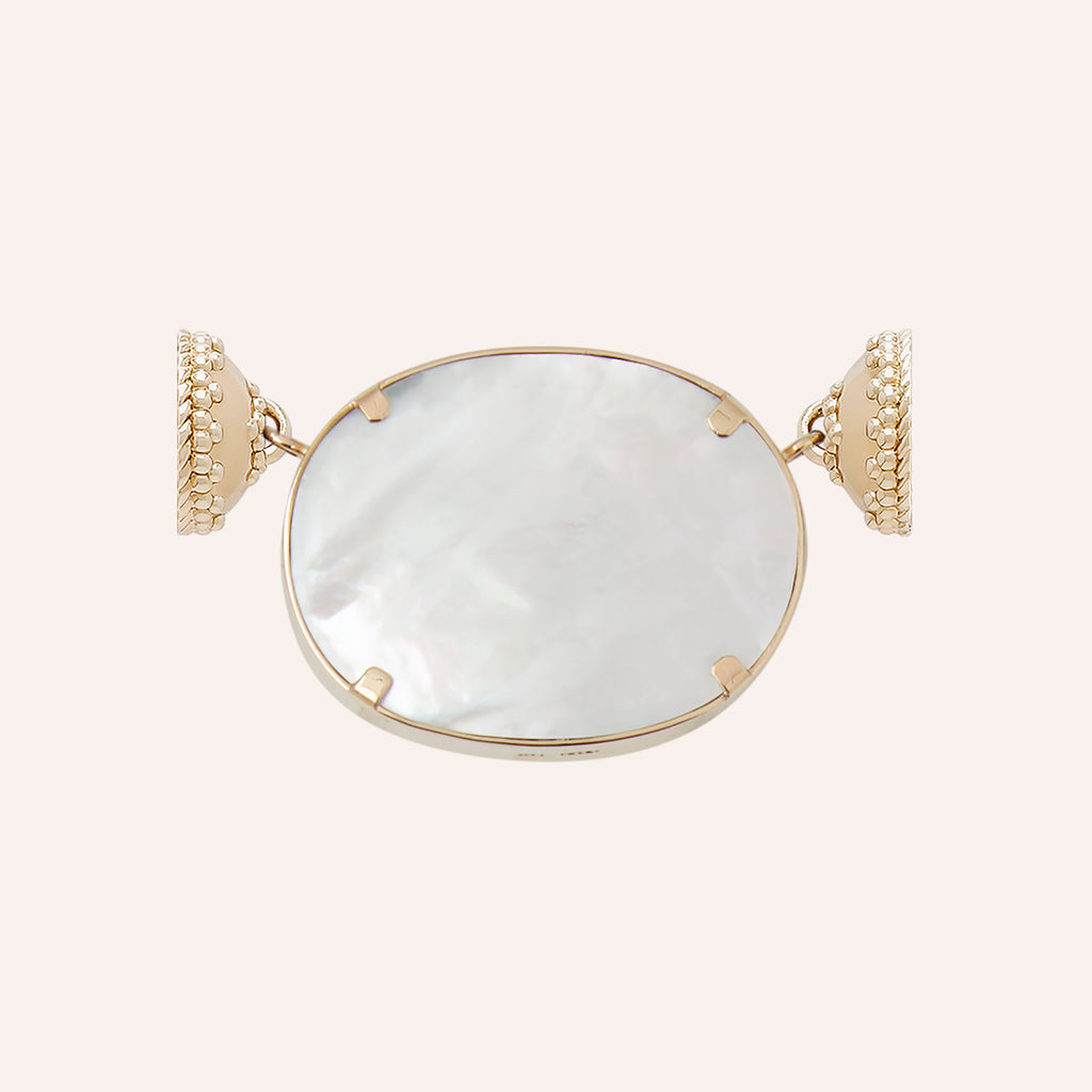 Clear Quartz with Pyrite Oval Centerpiece