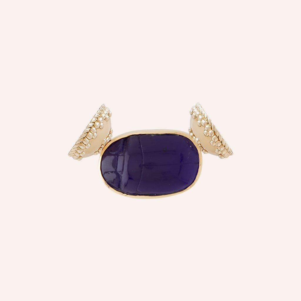 Classic Purple Tanzanite Scarab Chiara Glass Centerpiece