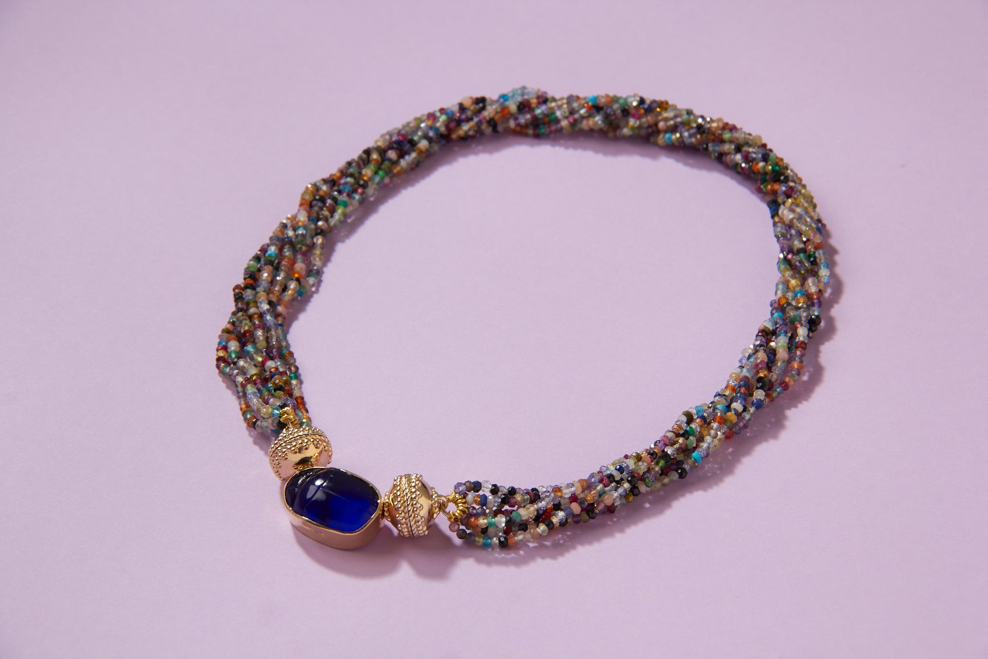 Classic Purple Tanzanite Scarab Chiara Glass Centerpiece