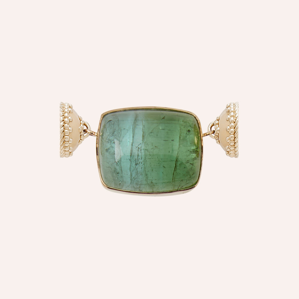 Candy Green Tourmaline Rectangular Cabochon Centerpiece