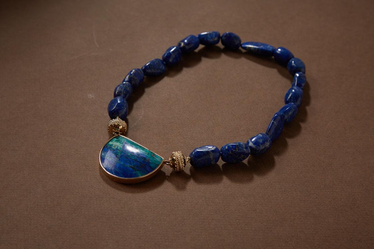 Bluebird Azurite Half Moon Centerpiece