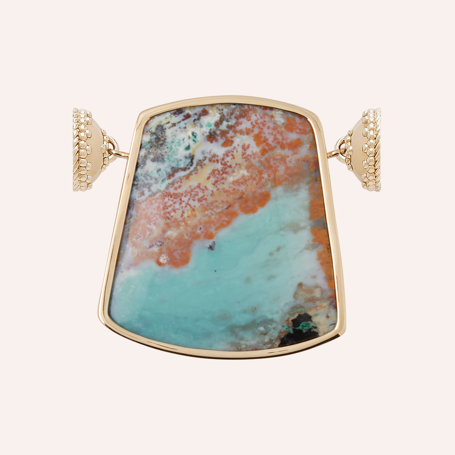 Red Opalized Wood Large Shield Centerpiece