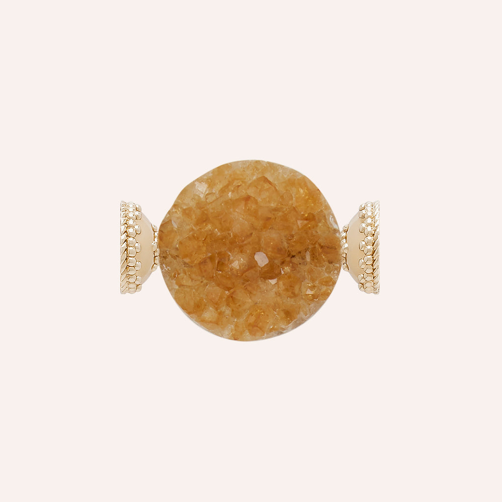 Small Citrine Round Druzy Centerpiece