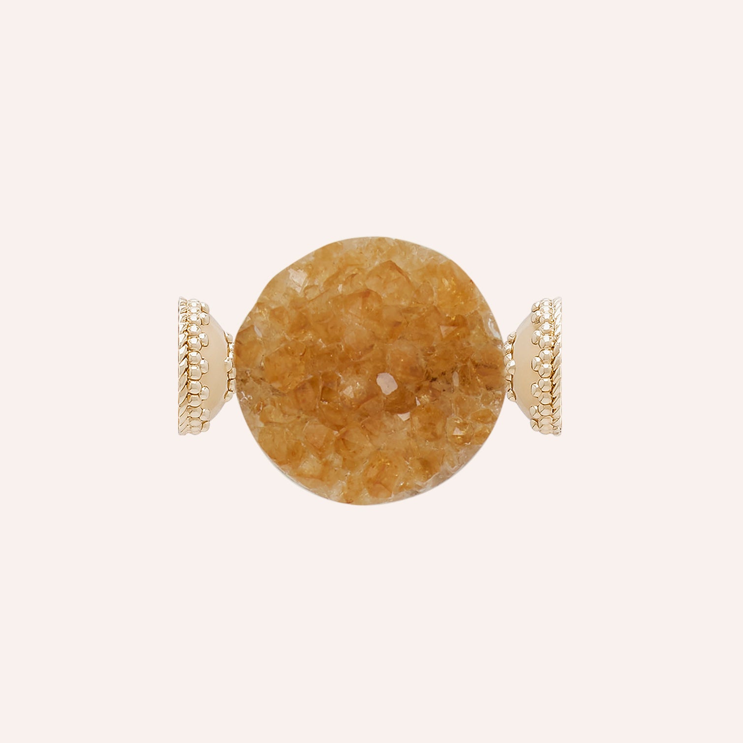 Small Citrine Round Druzy Centerpiece