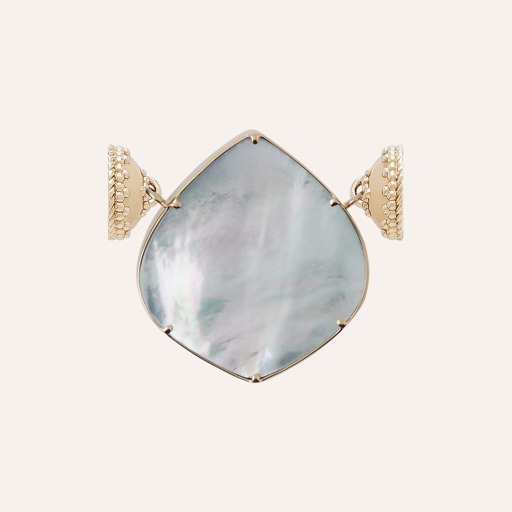 Small Blue Opaline Sculpted Cabochon Centerpiece