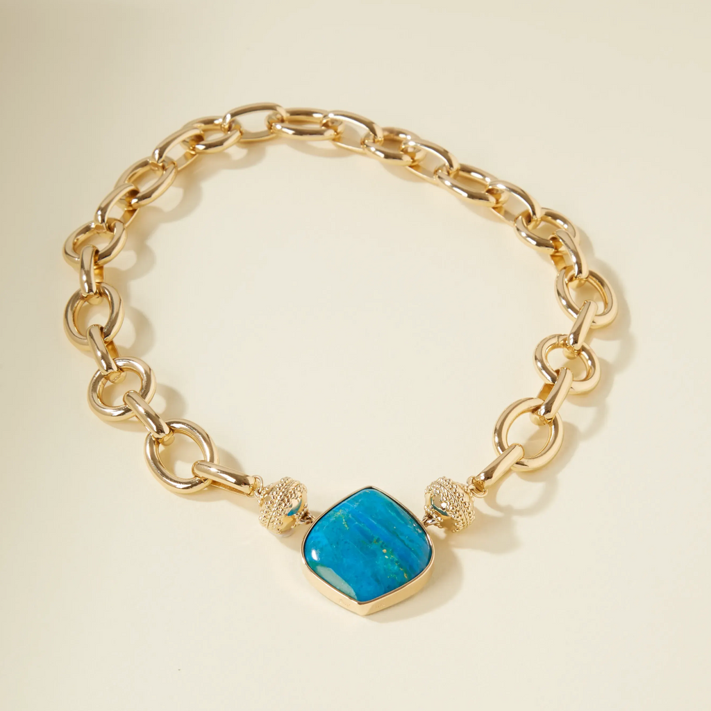 Small Blue Opaline Sculpted Cabochon Centerpiece