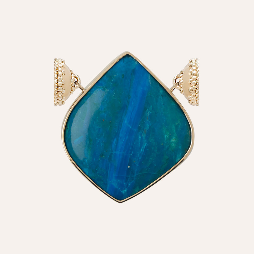 Medium Blue Opaline Sculpted Cabochon Centerpiece