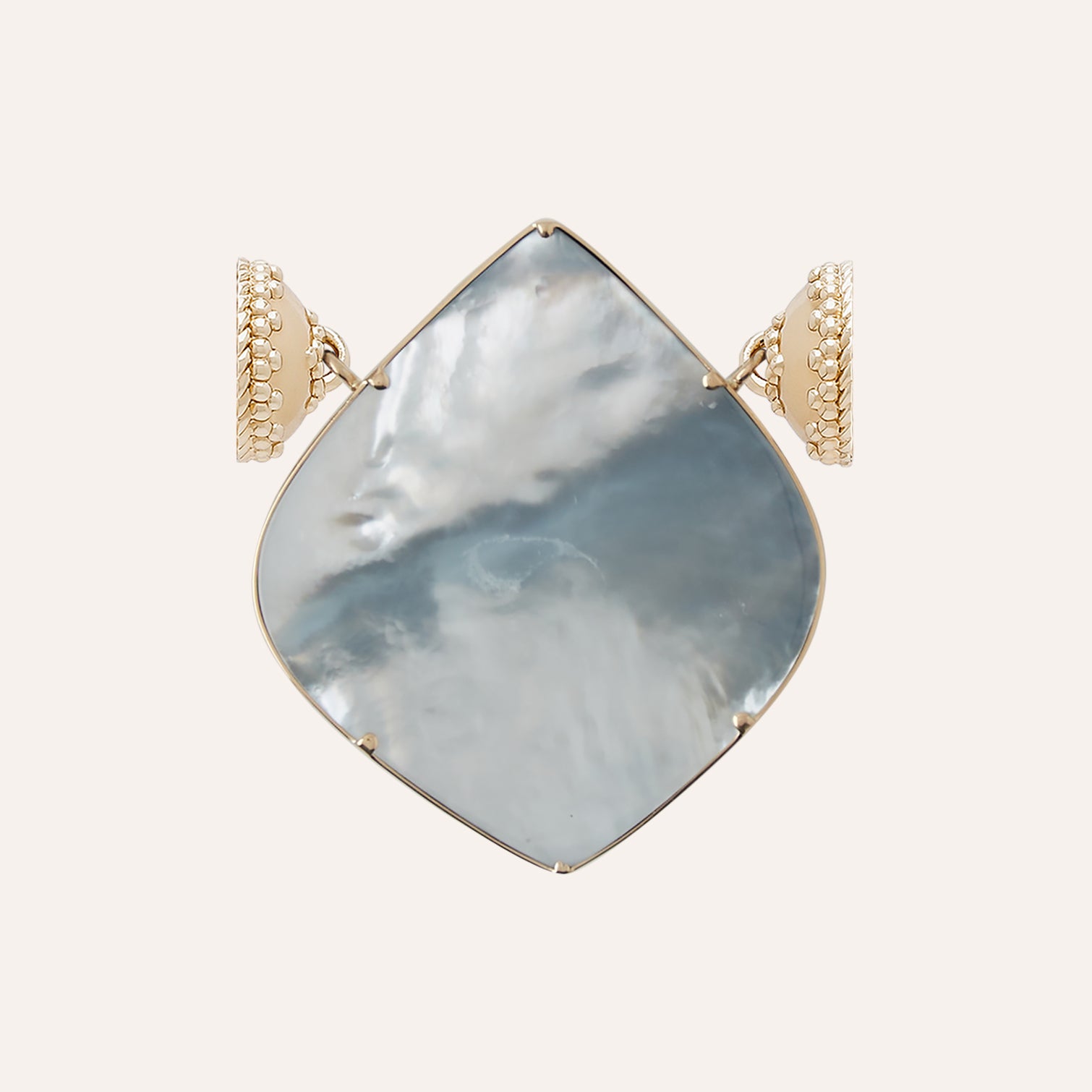 Medium Blue Opaline Sculpted Cabochon Centerpiece