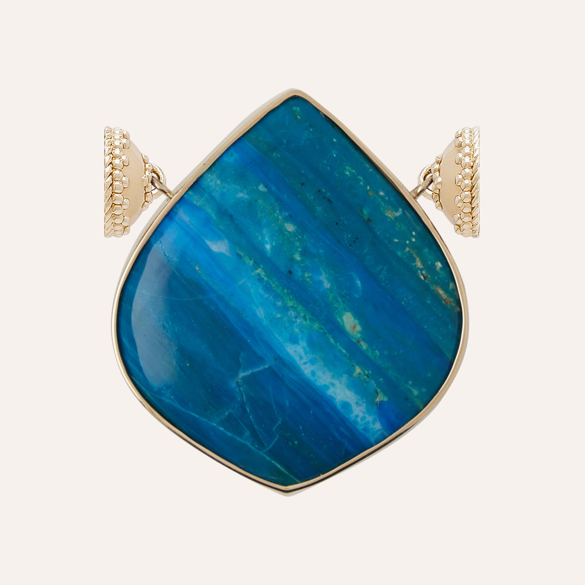 Large Blue Opaline Sculpted Cabochon Centerpiece