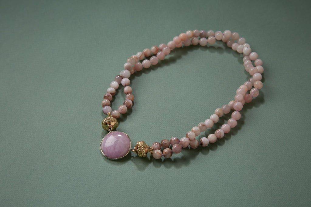 Pink Kunzite Round Cabochon Centerpiece