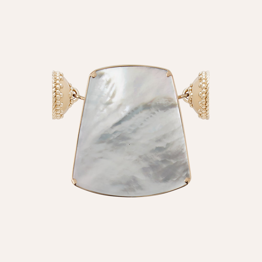 Blue Opalized Wood Shield Centerpiece