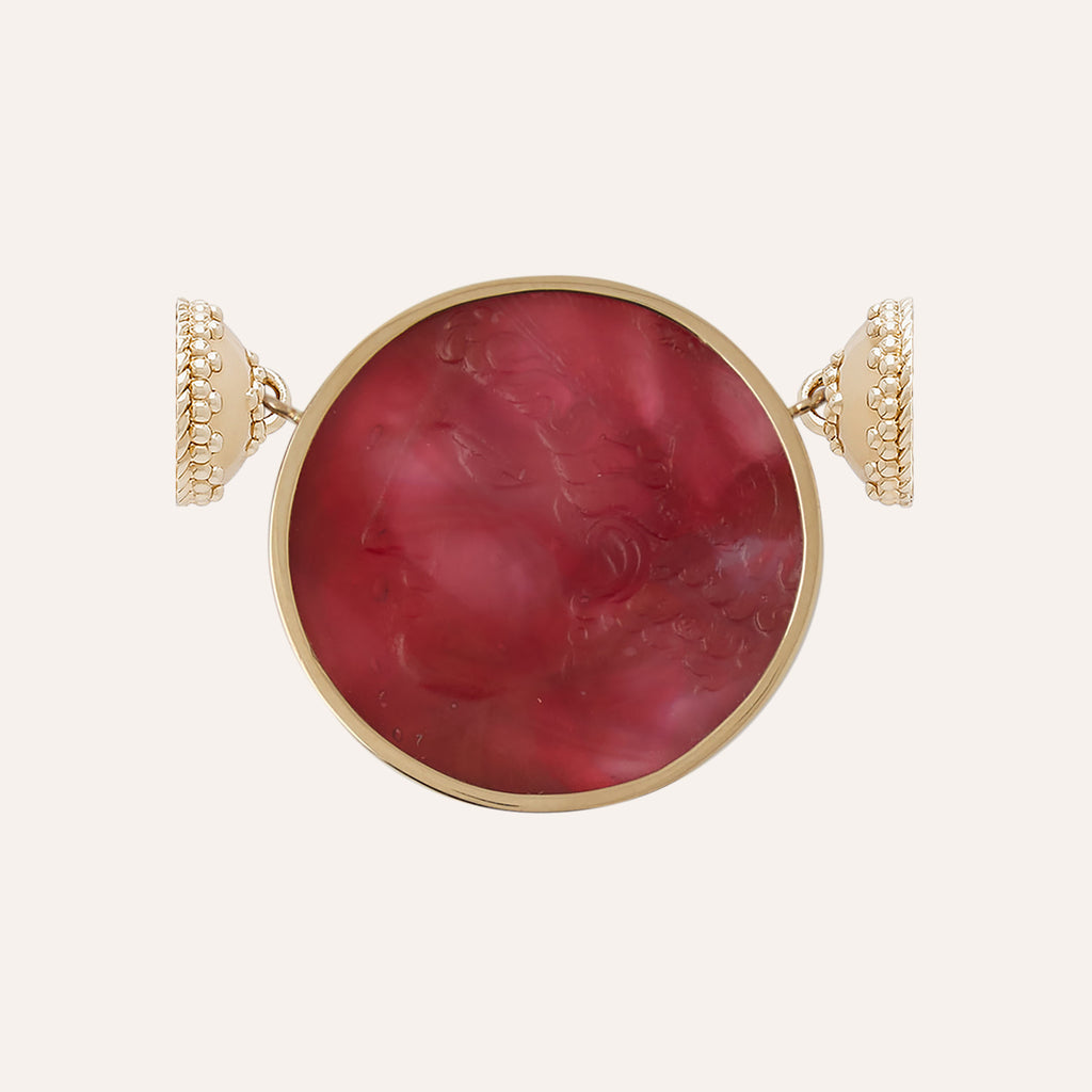Classic Goddess of Carthage Ruby Gold Chiara Glass Centerpiece