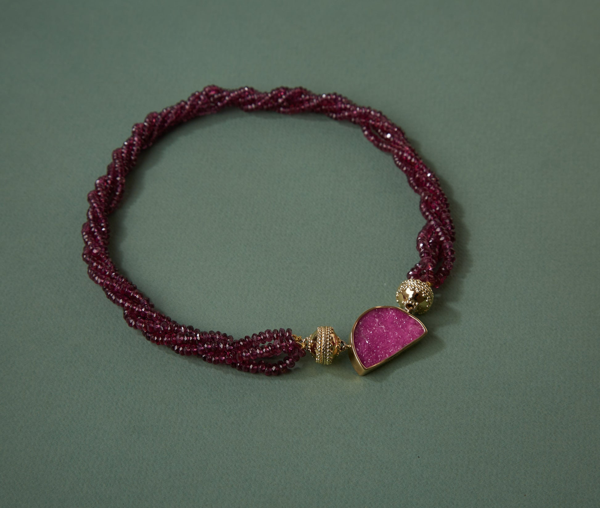 Purple Umbalite Faceted Rondelle Multi-Strand Necklace