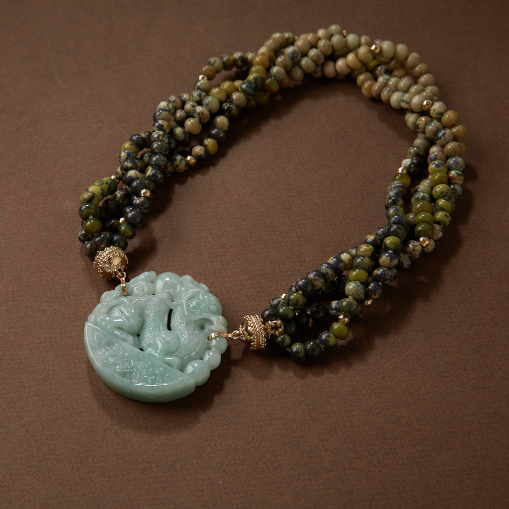 Peppercorn Serpentine Multi-Strand Necklace