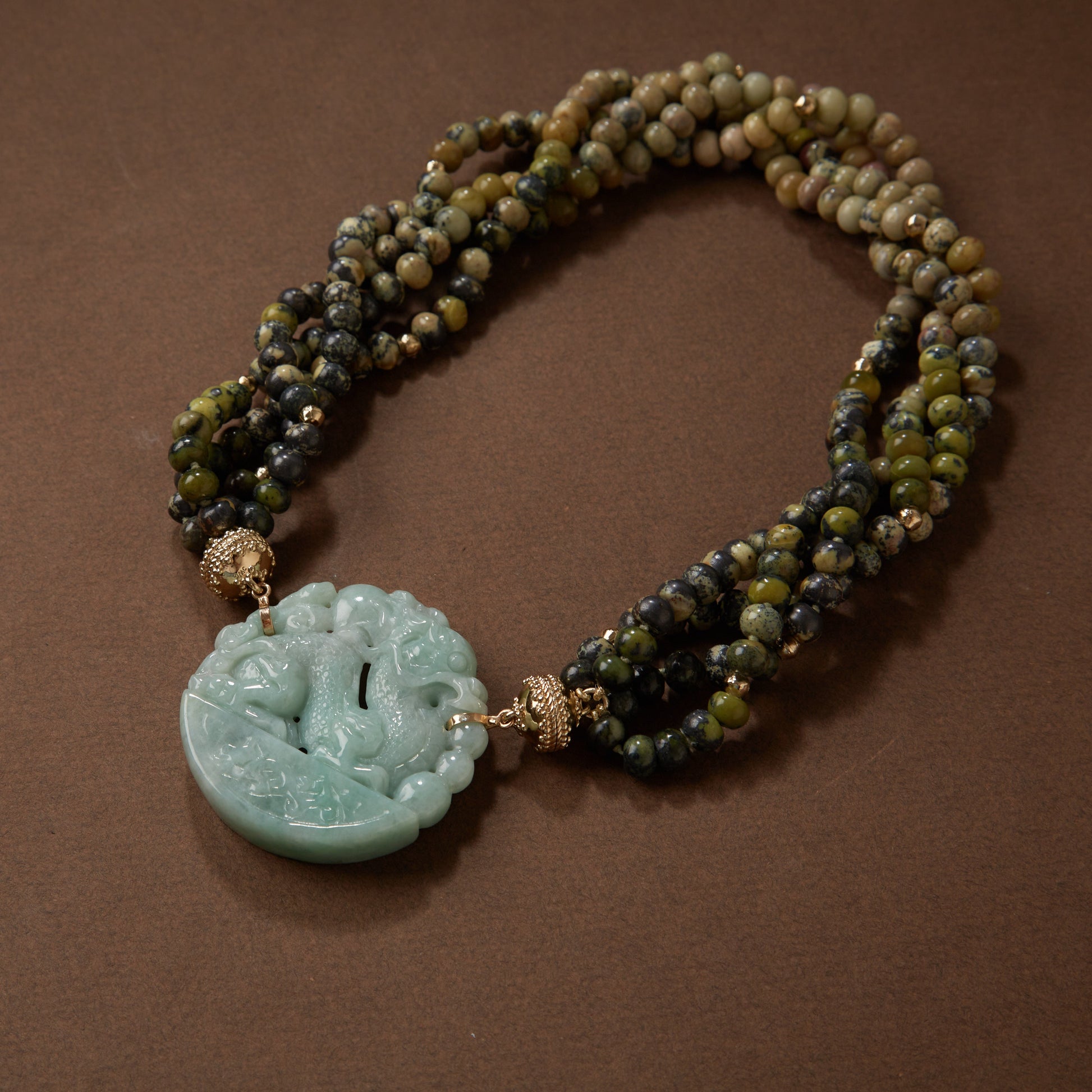 Peppercorn Serpentine Multi-Strand Necklace