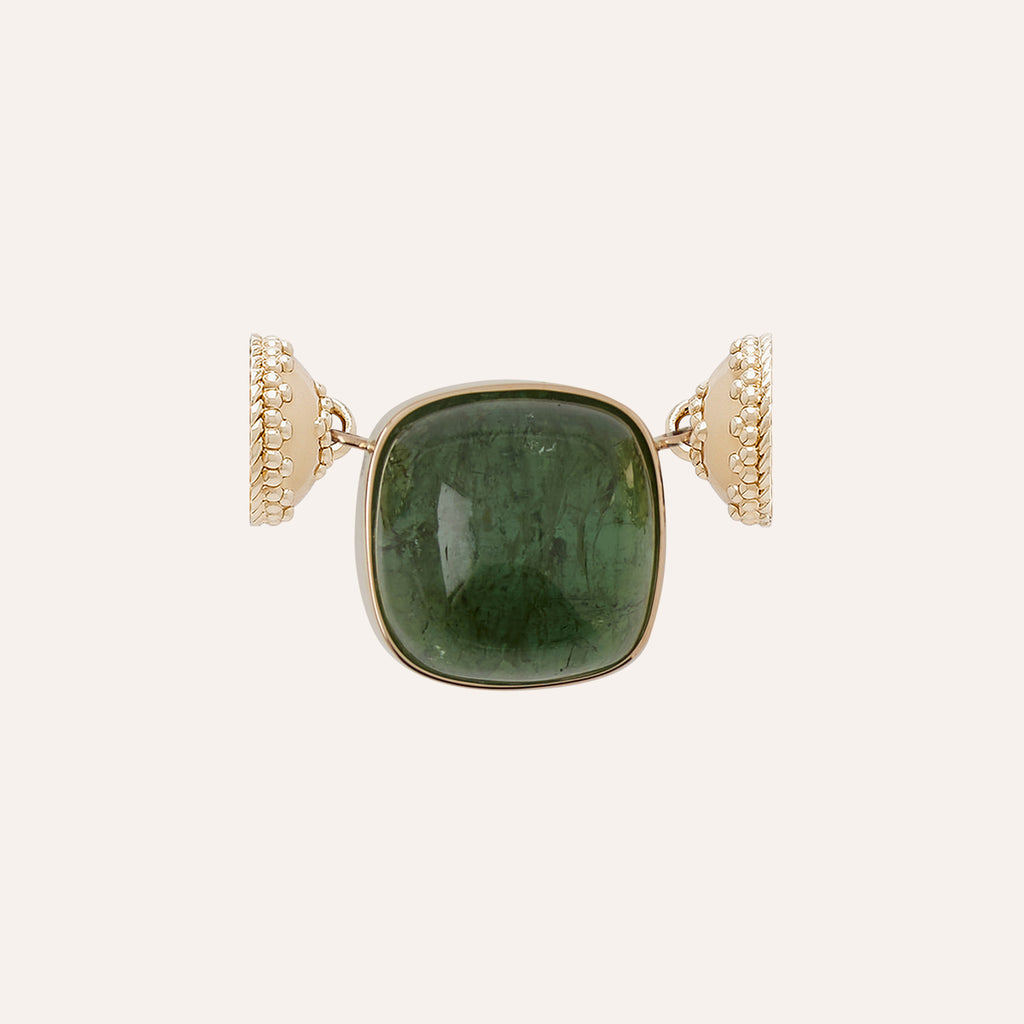Candy Green Tourmaline Square Cabochon Centerpiece