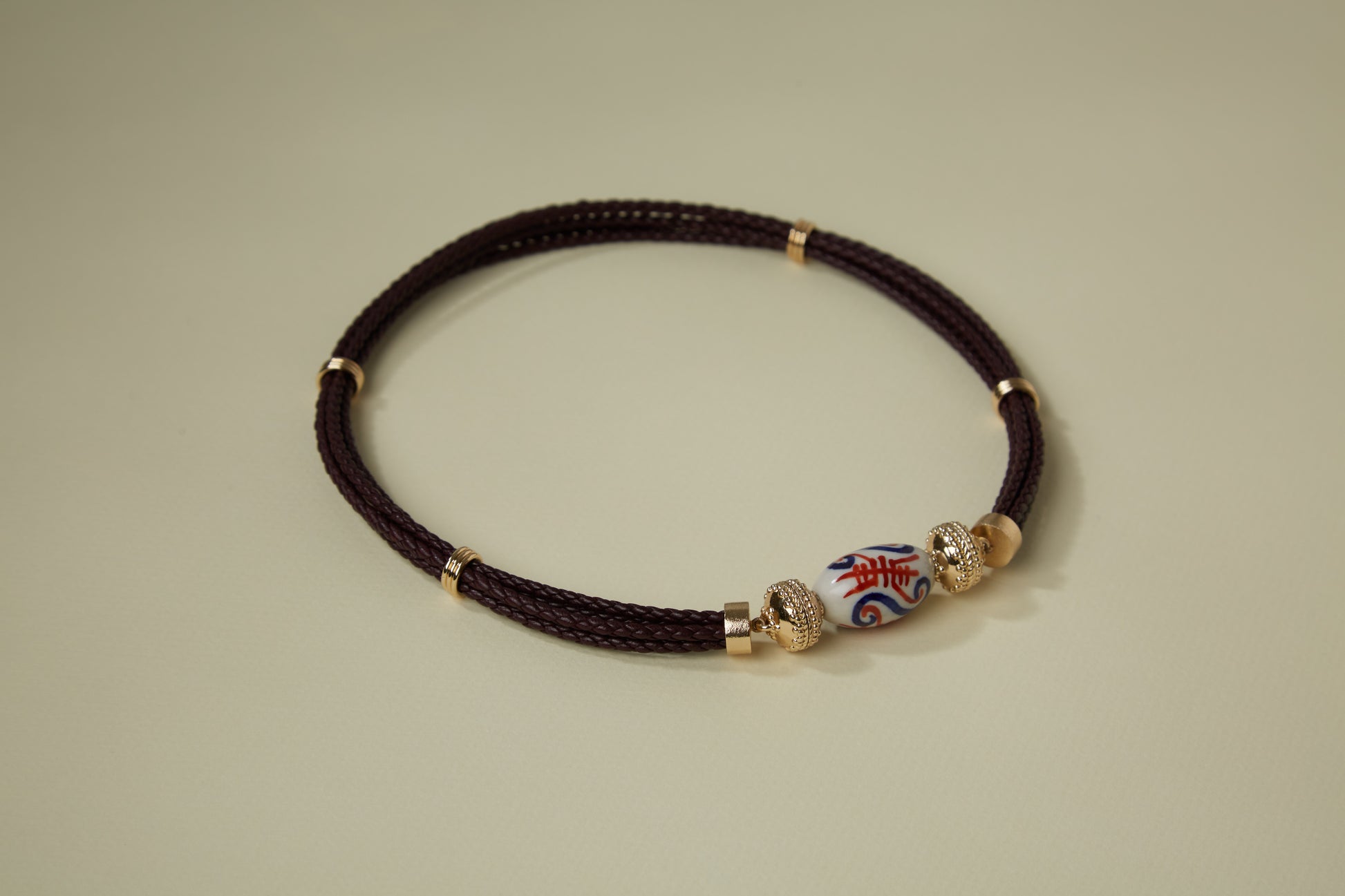 Aspen Braided Plum Leather Necklace