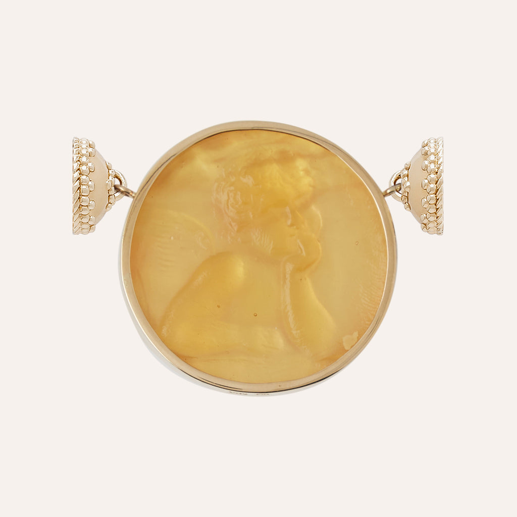 Classic Cherub Citrine Chiara Glass Centerpiece
