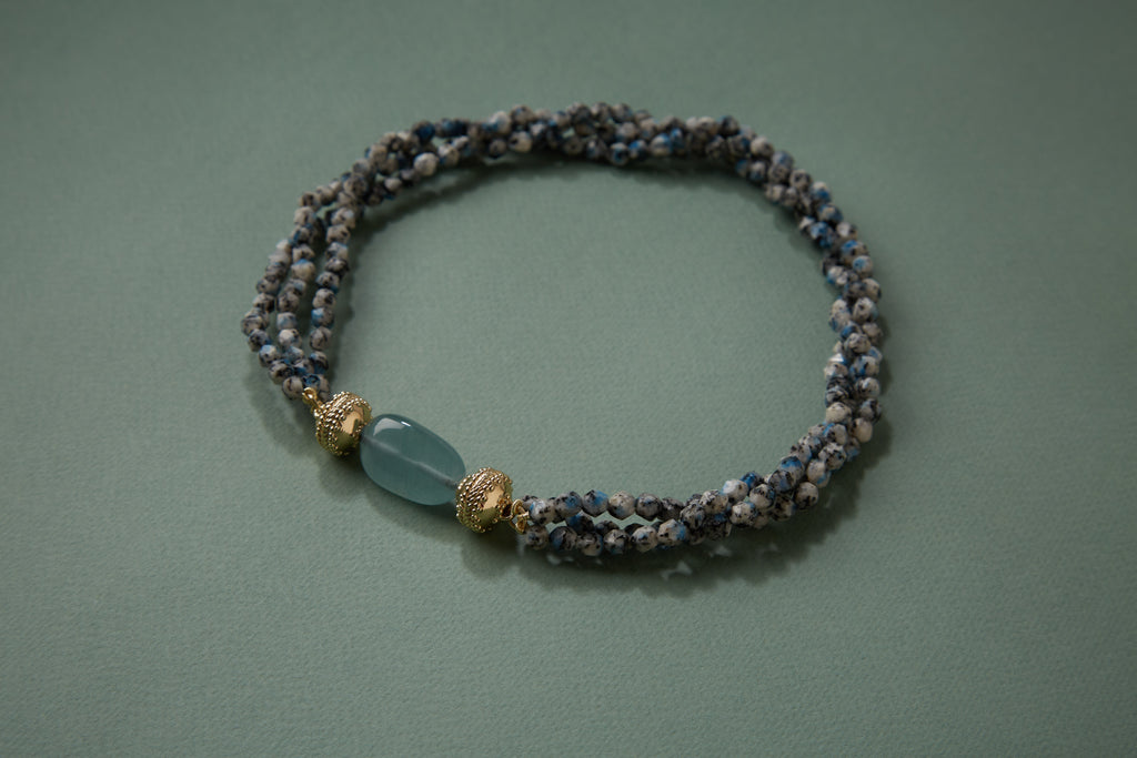 Nancy 4mm K2 Blue Azurite Multi-Strand Necklace