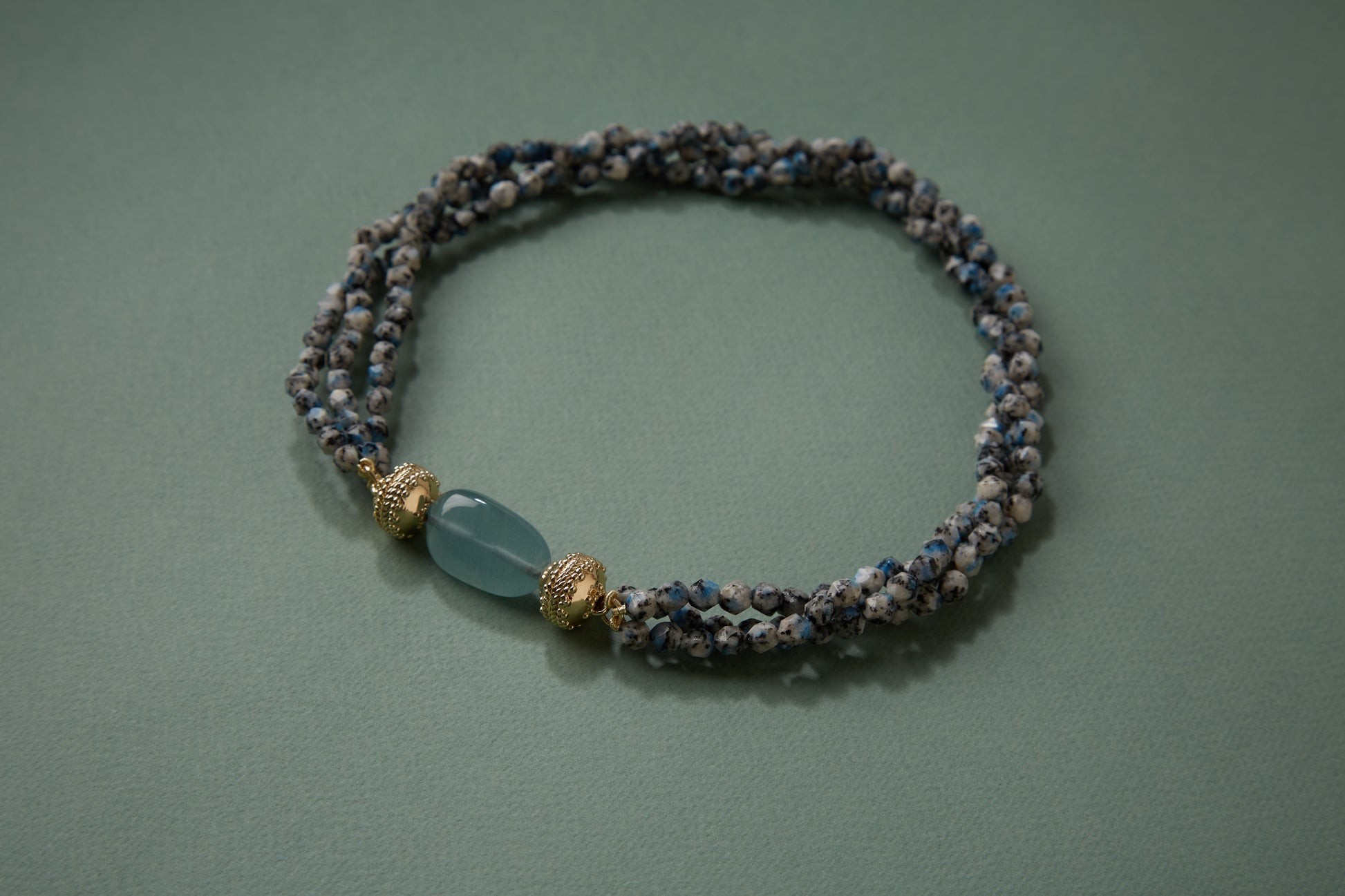 Nancy 4mm K2 Blue Azurite Multi-Strand Necklace