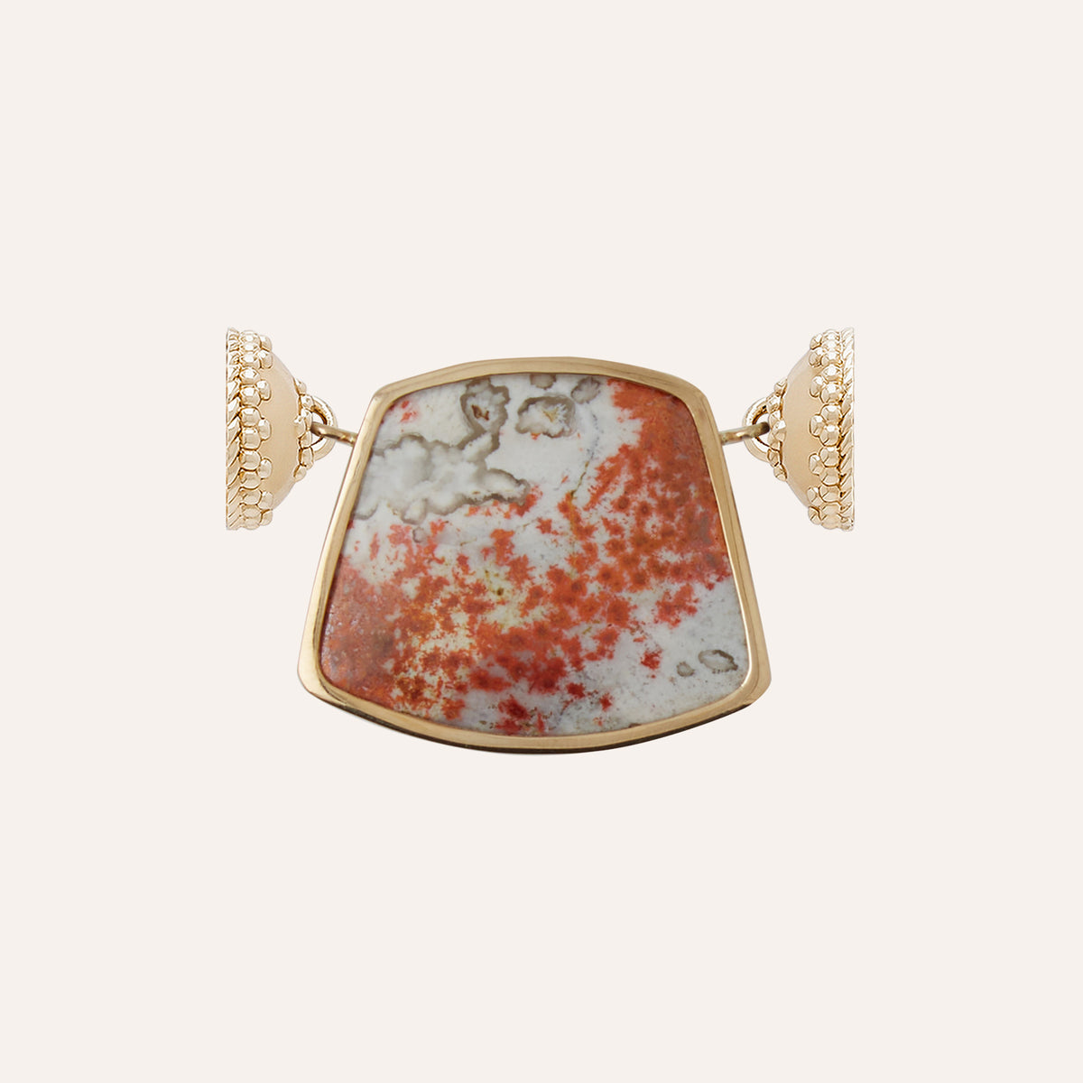 Burnt Orange Lava Flow Jasper Shield Centerpiece