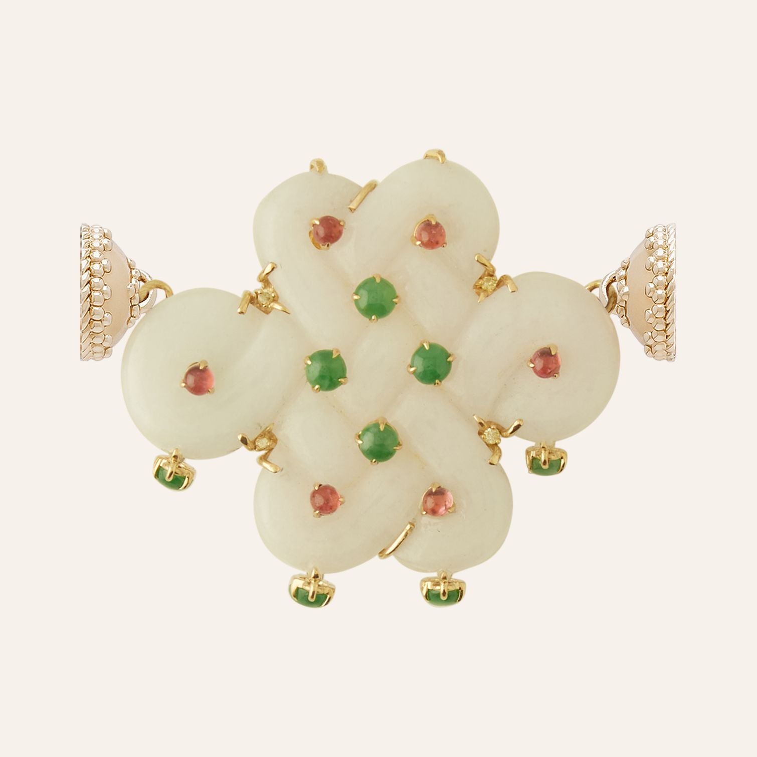 18K Jade Endless Knot Centerpiece