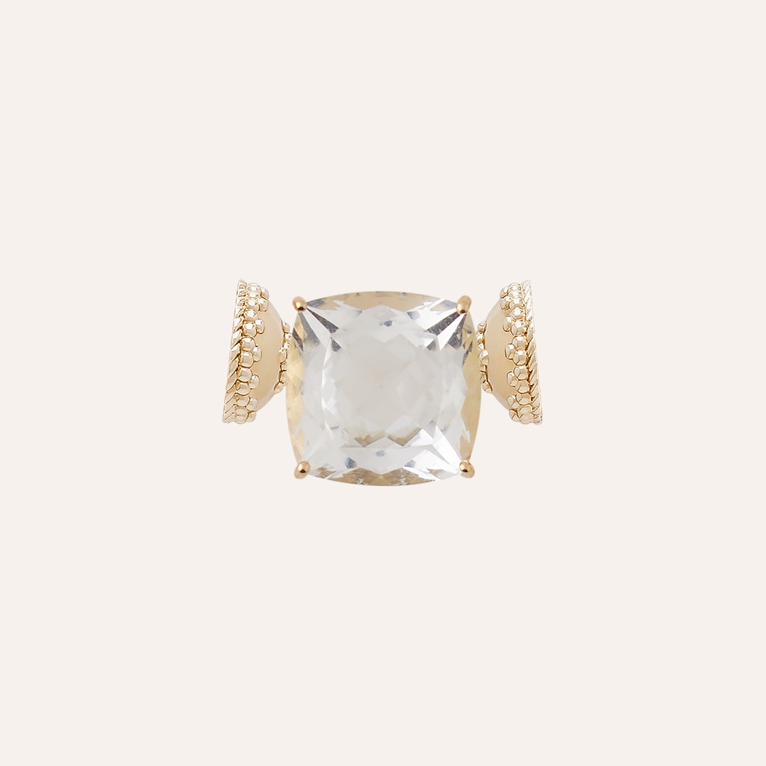 18K Square White Topaz Centerpiece