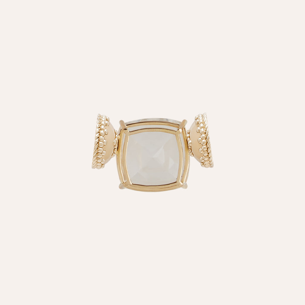 18K Square White Topaz Centerpiece
