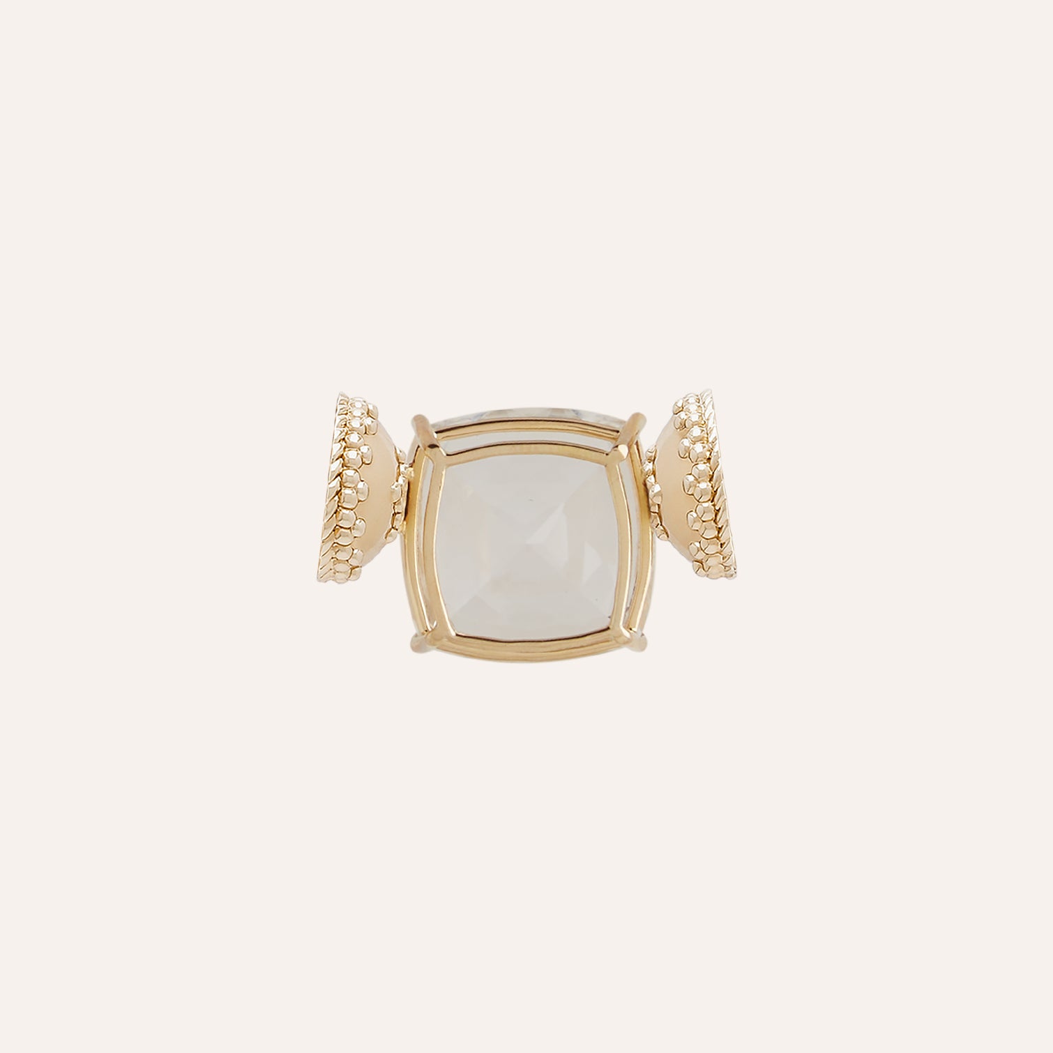 18K Square White Topaz Centerpiece