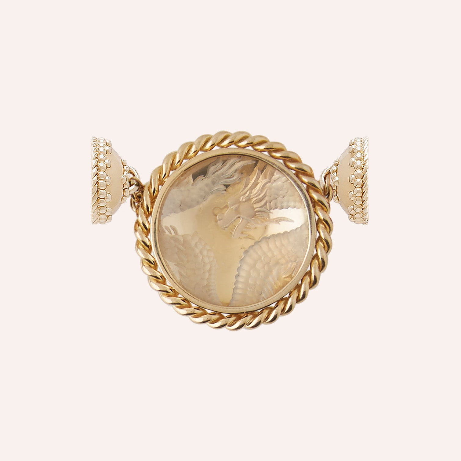 18K YG Rock Crystal Dragon