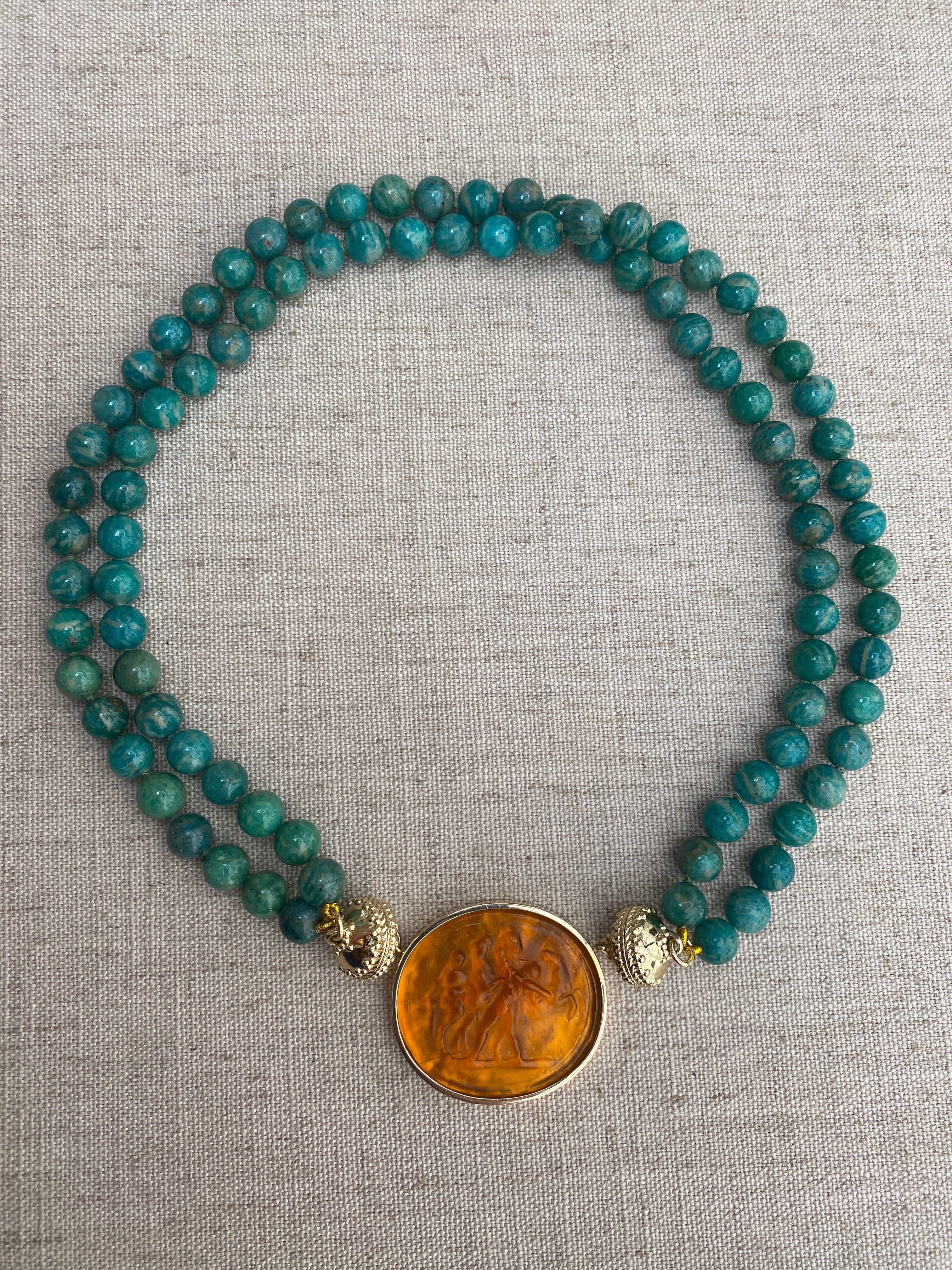 Victoire Russian Amazonite 8mm Double Strand Necklace
