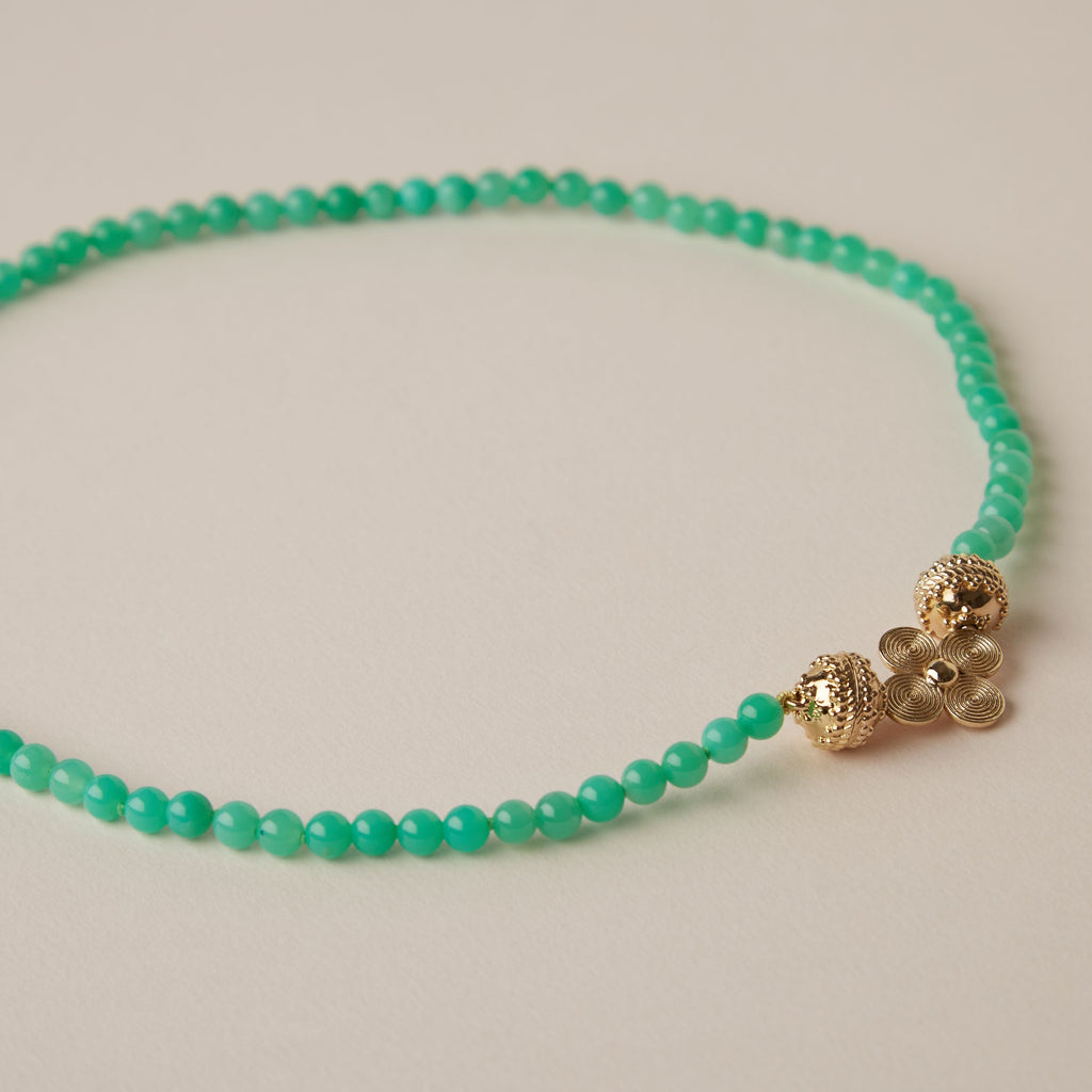 Victoire 4mm Chrysoprase Mini Necklace