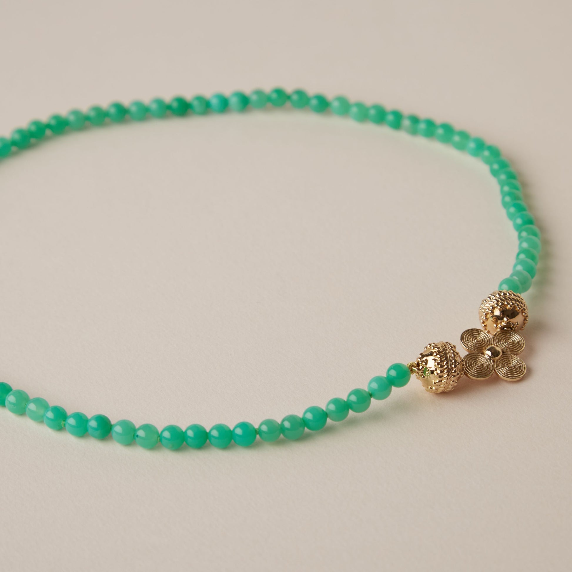 Victoire 4mm Chrysoprase Mini Necklace