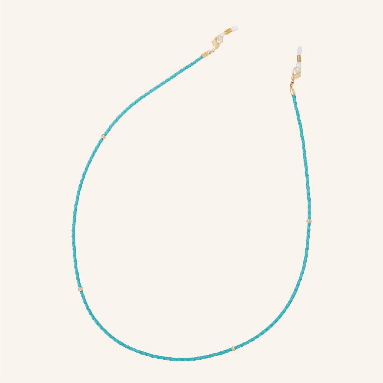 Aspen Robins Egg Blue Braided Leather Eyeglass Chain