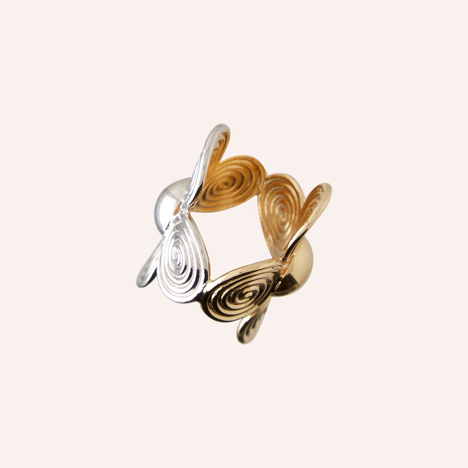 Two Tone Petal Scarf Ring