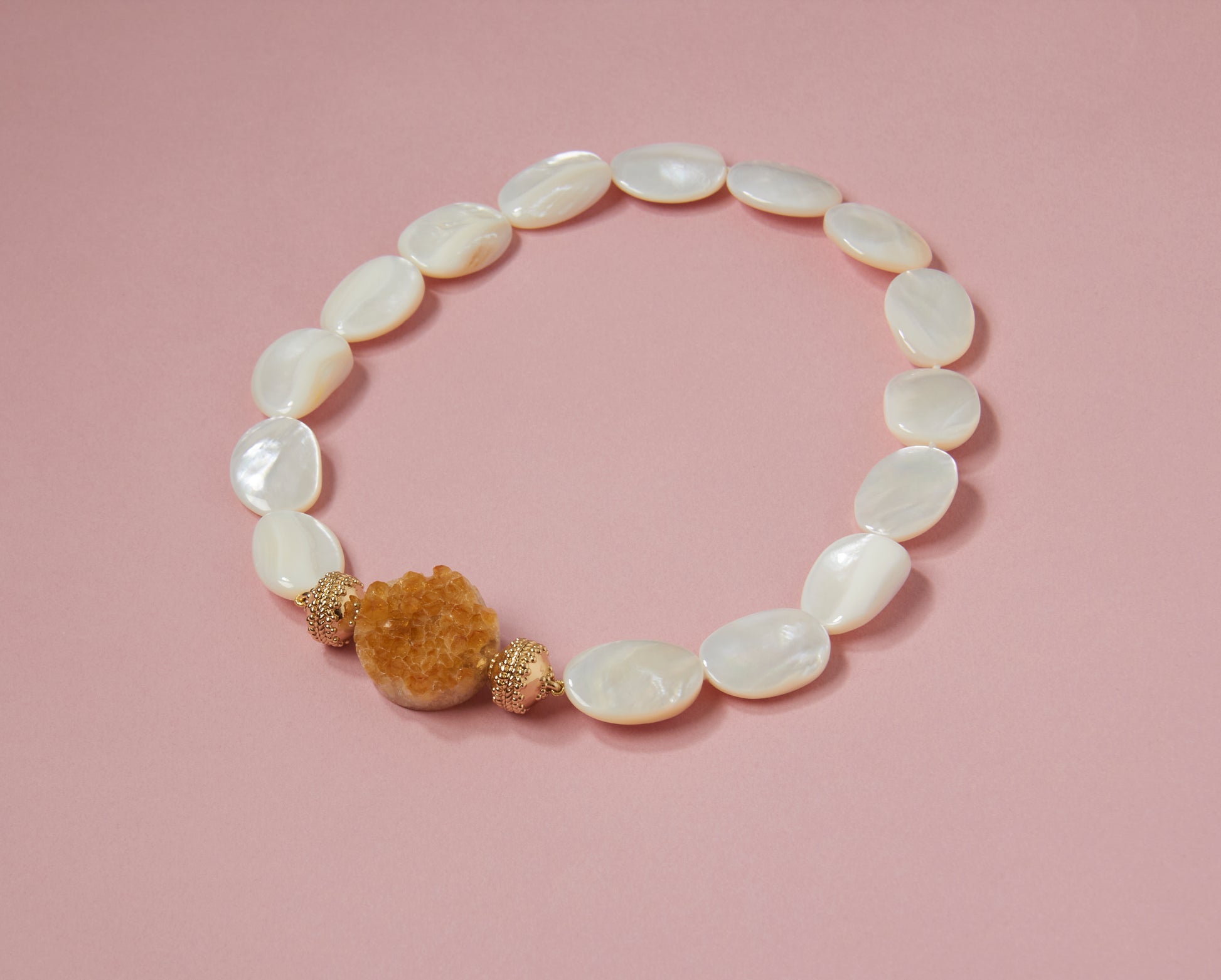 Small Citrine Round Druzy Centerpiece